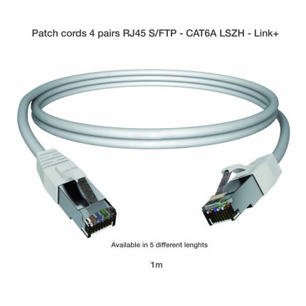 Patch cords 4 pairs RJ45 S.FTP - CAT6A LSZH - Link+-1m