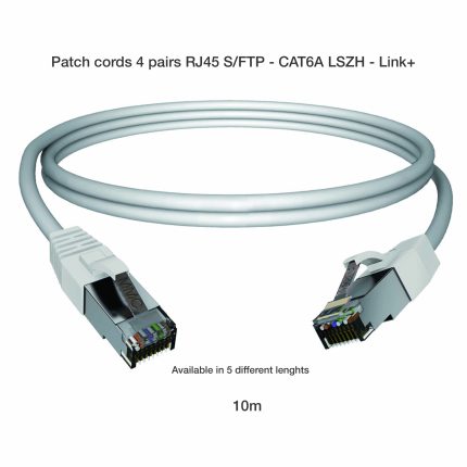 Patch cords 4 pairs RJ45 S.FTP - CAT6A LSZH - Link+_10m